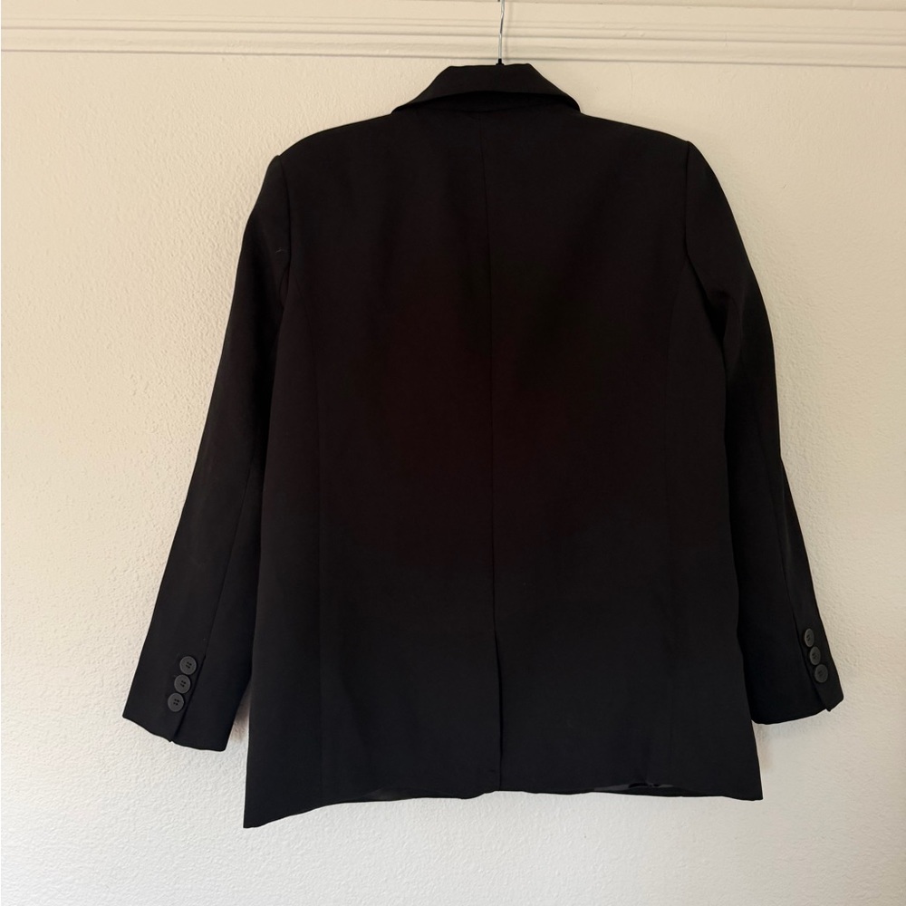 Pull&Bear oversized boyfriend masculine blazer in black M - Picture 6 of 9